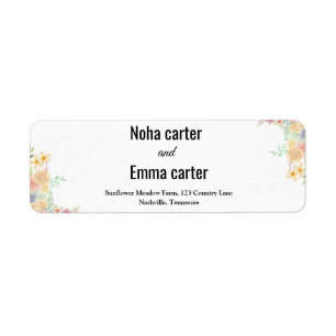 Golden Sunflower butterfly Meadow Wedding Return Address Label