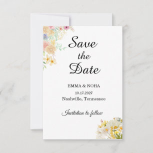 Golden Sunflower butterfly Meadow Wedding Save The Date