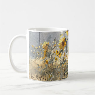 Golden Sunflower Field Watercolor Mug