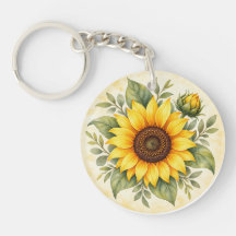 Golden Sunflower Garden Watercolor
