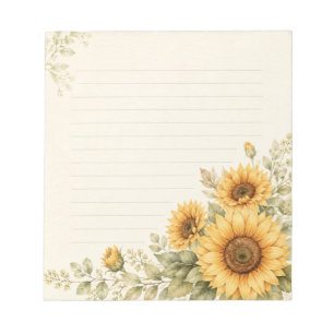Golden Sunflower Garden Watercolor Notepad