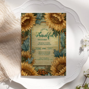 Golden Sunflower Harvest Celebration Invitation