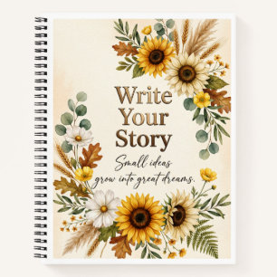 Golden Sunflower Harvest Notebook