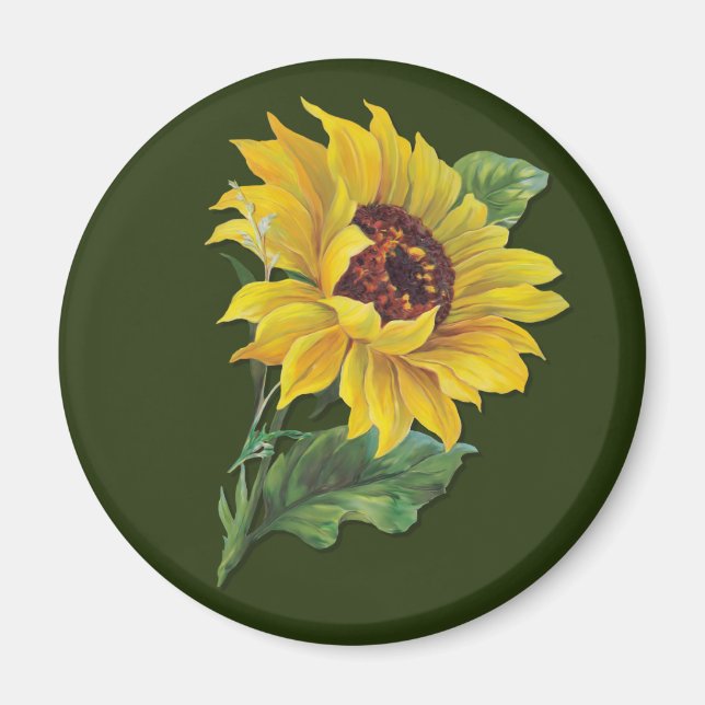 Golden Sunflower Magnet (Front)