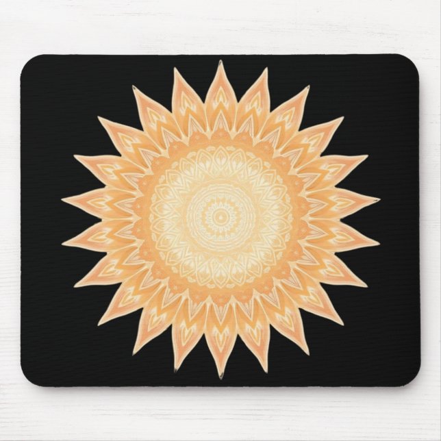 "Golden Sunflower Mandala – Light Within You" Mouse Pad (Front)