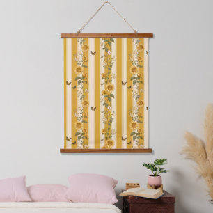 Golden Sunflower Monarch Butterfly Country Hanging Tapestry
