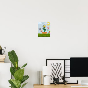 Golden SunFlower Wall Art Print