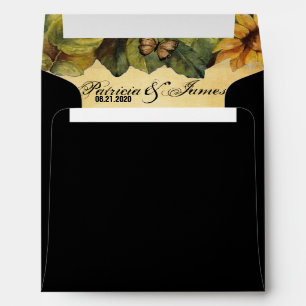 Golden Sunflowers Wedding Square Envelopes