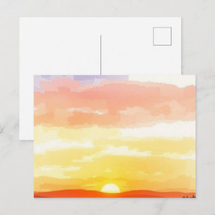 Golden Sunrise and Sunset Postcard