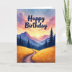 Golden Sunrise Birthday Card