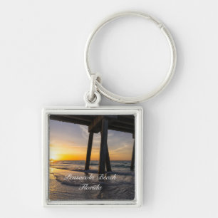 Golden Sunrise Under Pensacola Pier Keychain