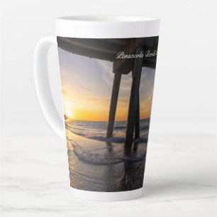 Golden Sunrise Under Pensacola Pier Latte Mug