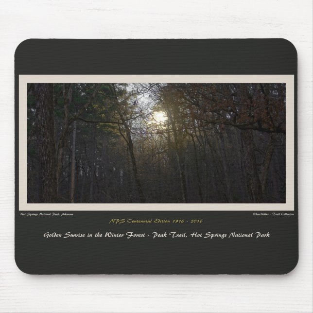 Golden Sunrise Winter Forest Centennial Ed Mouse Pad (Front)
