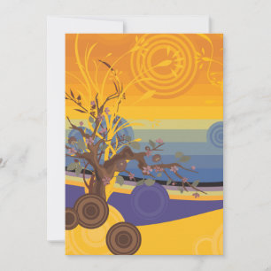 Golden Sunset Art Invitation