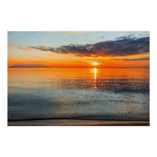 Golden Sunset Beach Paradise Poster
