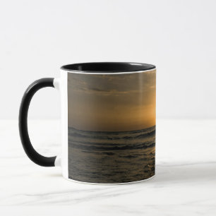 Golden Sunset Horizon Ceramic Mug - Two-Tone Black
