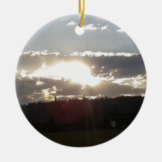 Golden Sunset Horizon Ceramic Tree Decoration