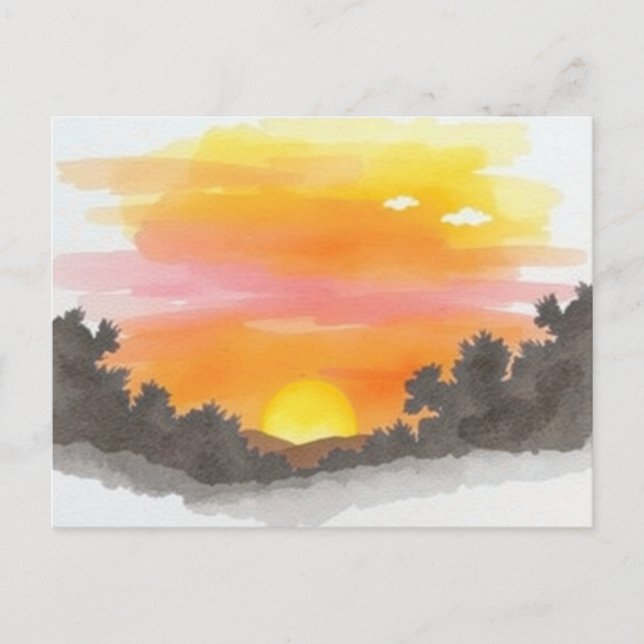 Golden Sunset Horizon Scenic Postcard (Front)