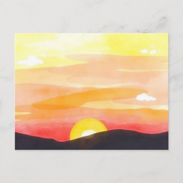 Golden Sunset Horizon Scenic Postcard (Front)