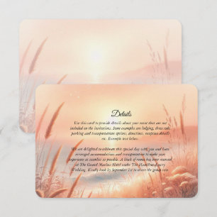 Golden Sunset Meadow Beach Wedding Enclosure Card