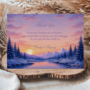 Golden Sunset Over Alpine Thank You Card