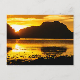 Golden Sunset Over Bay Postcard