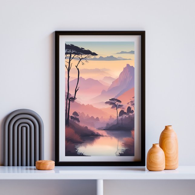 Golden Sunset Over Serene Valleys Poster (Creator Uploaded)