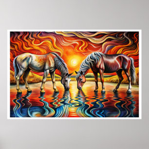 golden sunset poster