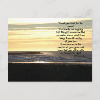 Golden Sunset Prayer Postcard