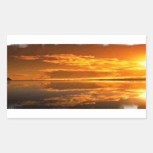 Golden sunset rectangular sticker