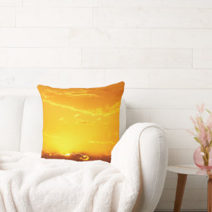 Golden Sunset Throw Pillow