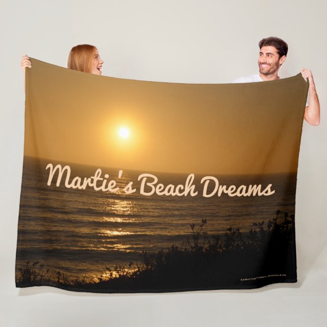 Golden Sunset V - Fleece Blanket (Personalise) (In Situ)
