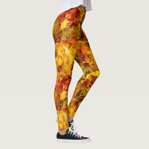Golden Sunshine Abstract Textures Leggings