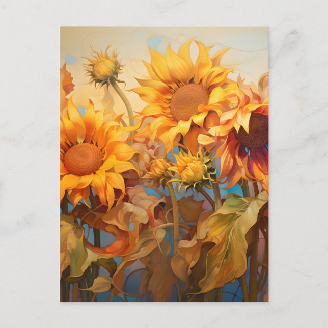 Golden Sunshine Blossom Bouquet Holiday Postcard (Front)