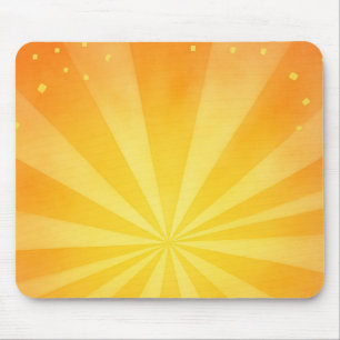 Golden Sunshine Rays – Bright Orange Sunburst Back Mouse Pad