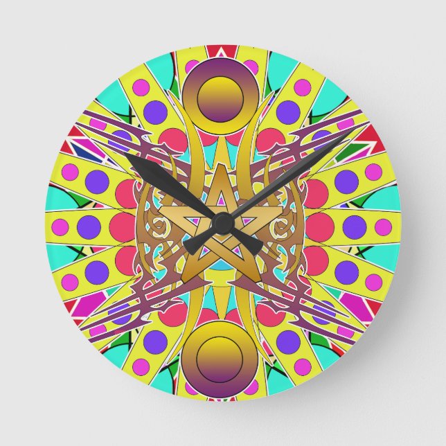 Golden Sunshine Round Clock (Front)