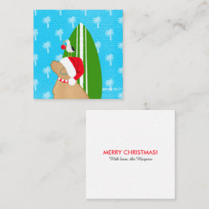 Golden Surf Dog Christmas Flat Gift Card