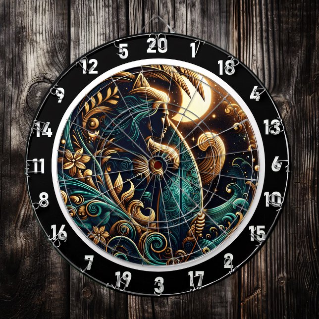 Golden Surfer Sunset Glow Art Piece Dartboard (Creator Uploaded)