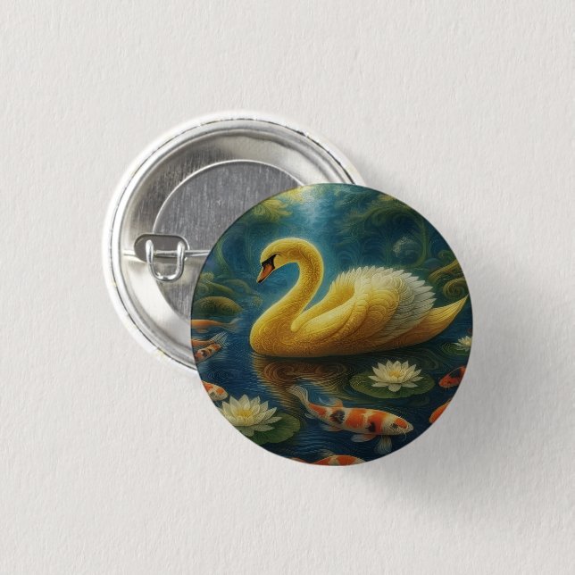 Golden Swan Button (Front & Back)