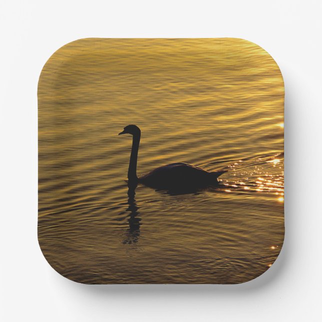 Golden Swan Paper Plate (Front)