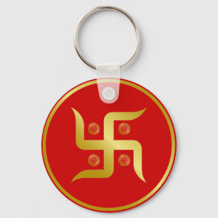 Golden Swastika Key Ring
