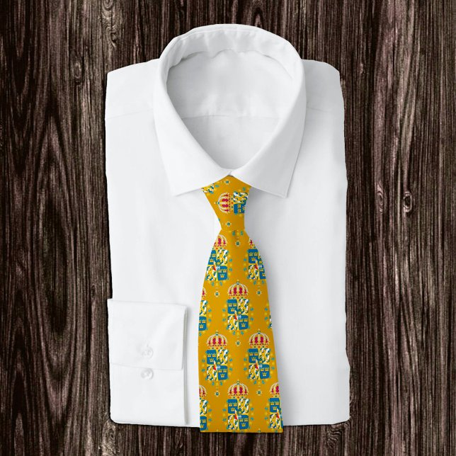 Golden Sweden Emblem fashion Tie, Swedish Flag Tie (Creator Uploaded)