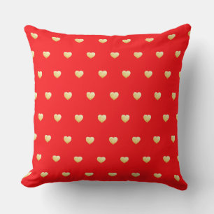 Golden Sweethearts on Red Cushion