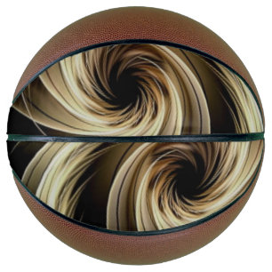 Golden Swirl Across Black  Basketball