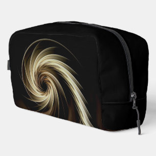 Golden Swirl Across Black Dopp Kit