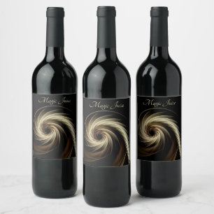 Golden Swirl Across Black Wine Label