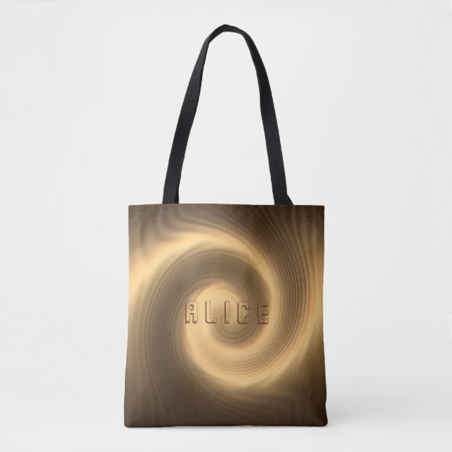 Golden swirl texture. Monogram. Tote Bag (Front)