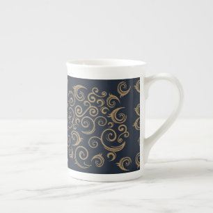 Golden Swirls Bone China Mug