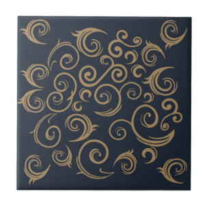Golden Swirls Ceramic Tile