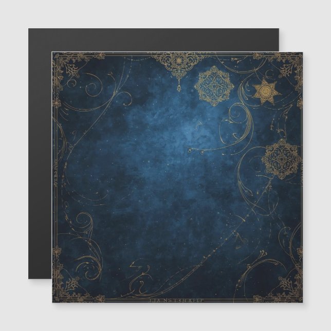 Golden Symbols on Indigo Sky  (Front/Back)